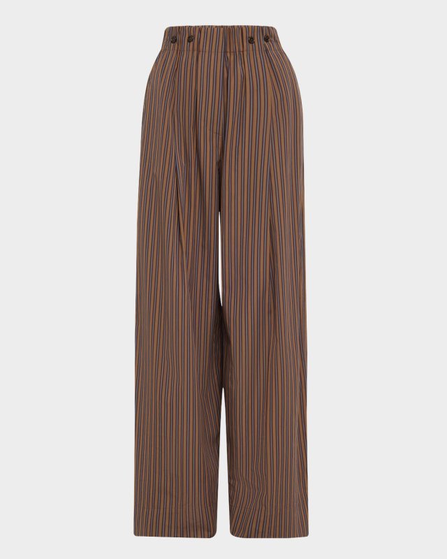 Emmett Pinstripe Wide-Leg Pants
